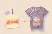 Pastel Birthday Clipart Set, a Decorative Illustration by Vaniuta_Art (Thumbnail 4 of 6)
