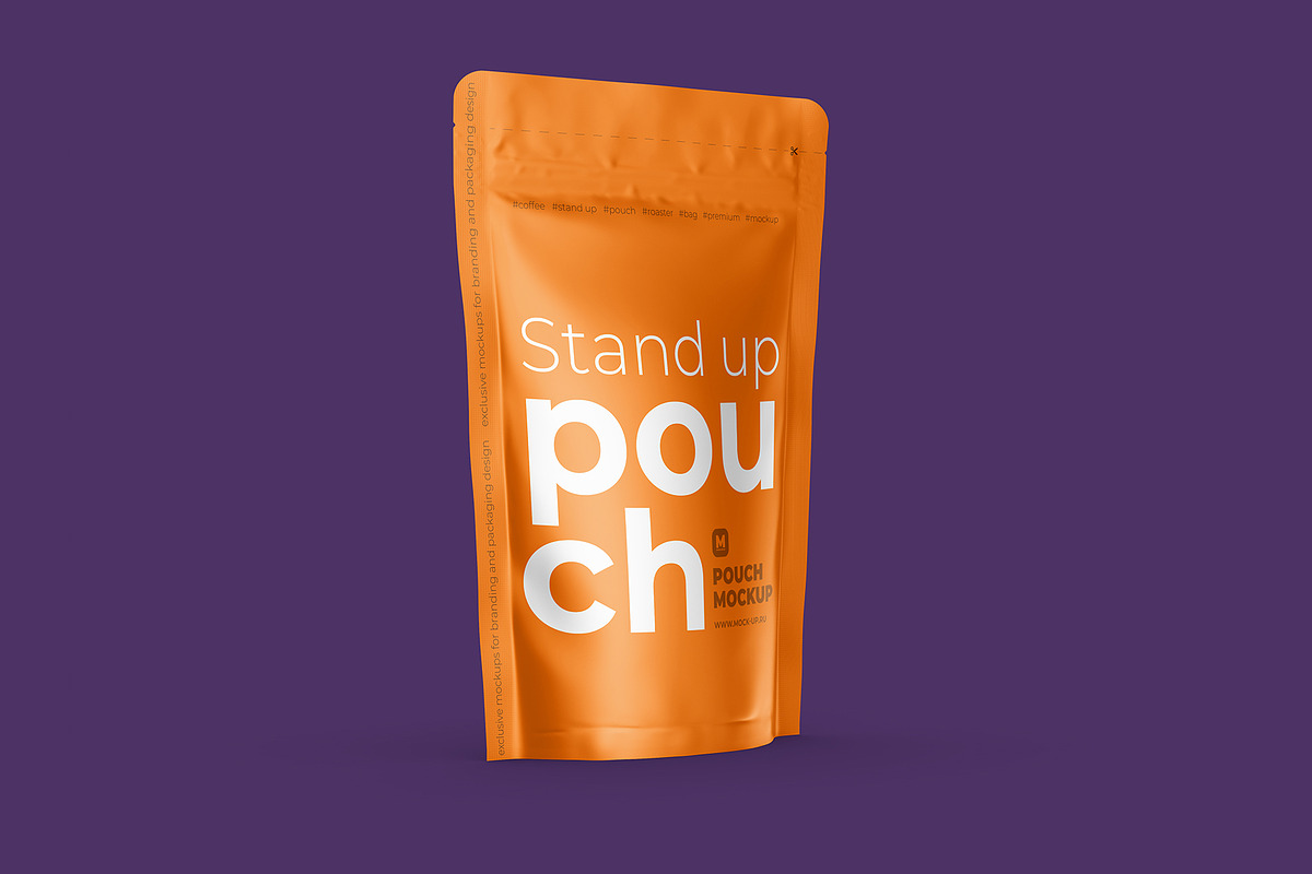 Stand Up Pouch Mockup Half Side view, a Cups & Container Mockup by easymock (Photo 5 of 12)