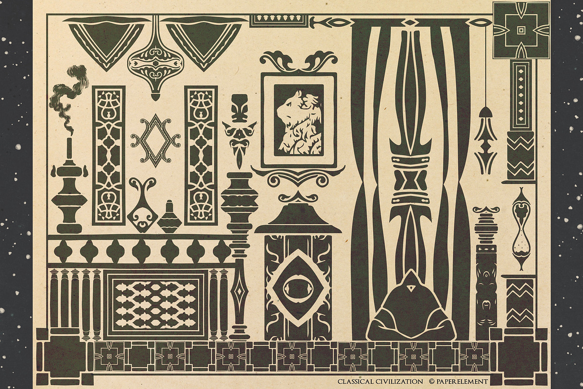 370 Classical Scene-Building Vectors, an Object Illustration by Paper Element (Photo 9 of 17)