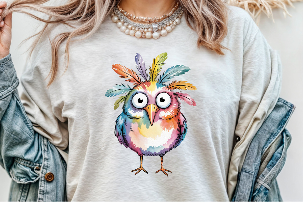 Cute Whimsical Bird Clipart, an Illustration by Sublimation Artist (Photo 4 of 9)