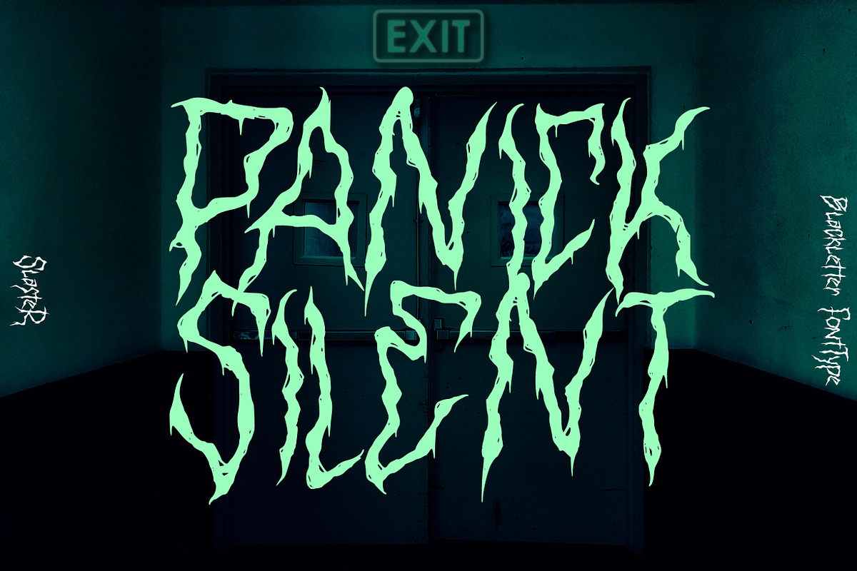 Slaster - A Scarry Horror Fontype, a Blackletter Font by NuType (Photo 7 of 9)