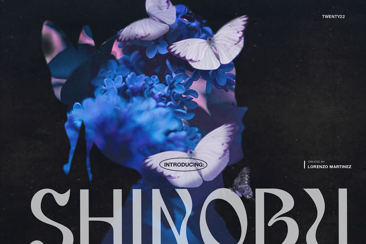 Shinobu - Elegant Psychedelic Font, a Font by Lurinzu Studios (Photo 1 of 10)