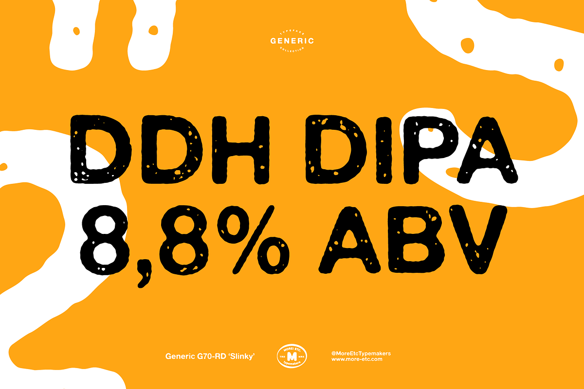 Generic G70-RD 'Slinky', a Sans Serif Font by More Etc. Studios (Photo 3 of 8)