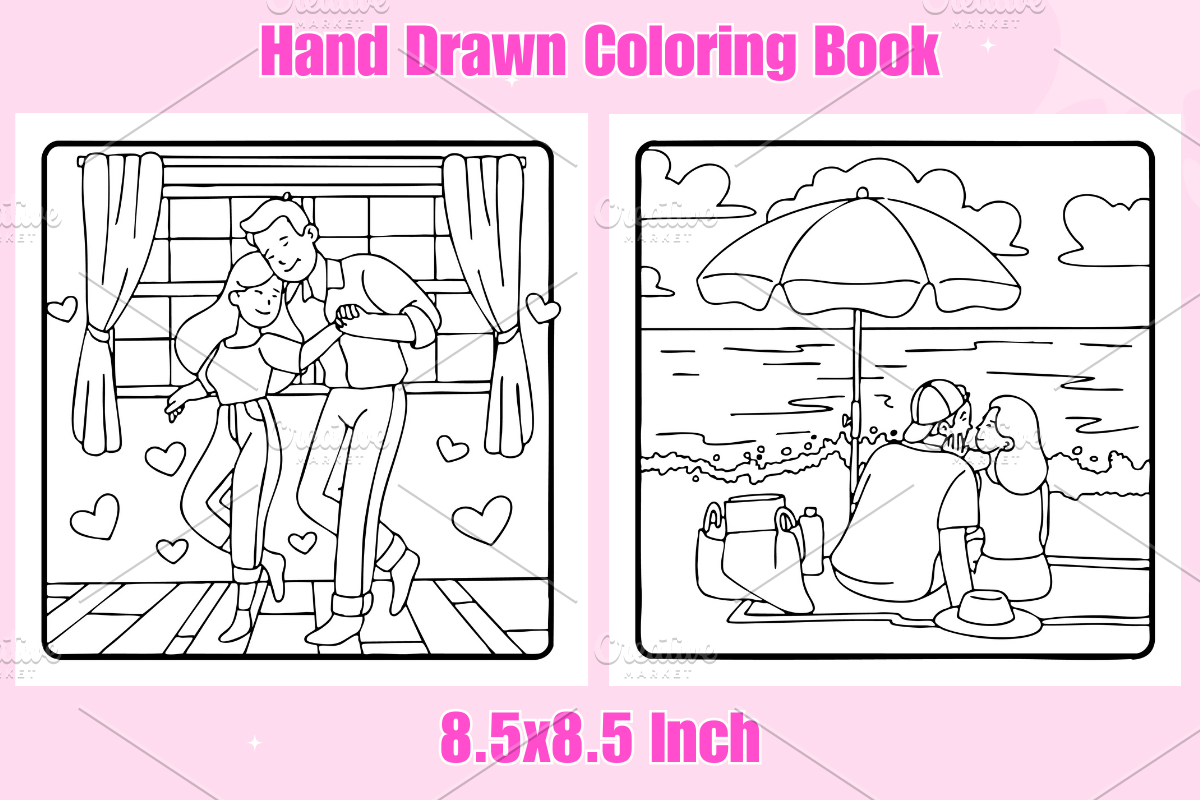 Couple Moments Colorig Pages, a Decorative Illustration by Coco Bloom (Photo 3 of 4)