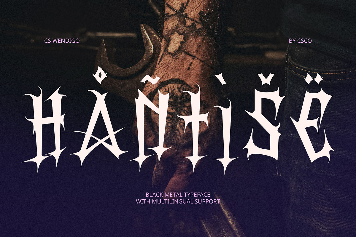 CS Wendigo – Black Metal Font, a Blackletter Font by Craft Supply Co. (Photo 7 of 8)