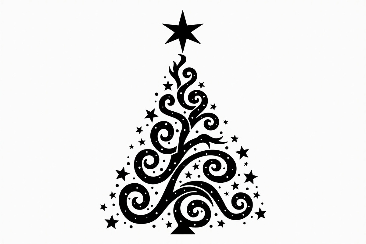 Cozy Holiday Tree Silhouette Designs, an Illustration by Gaye Art (Photo 14 of 21)