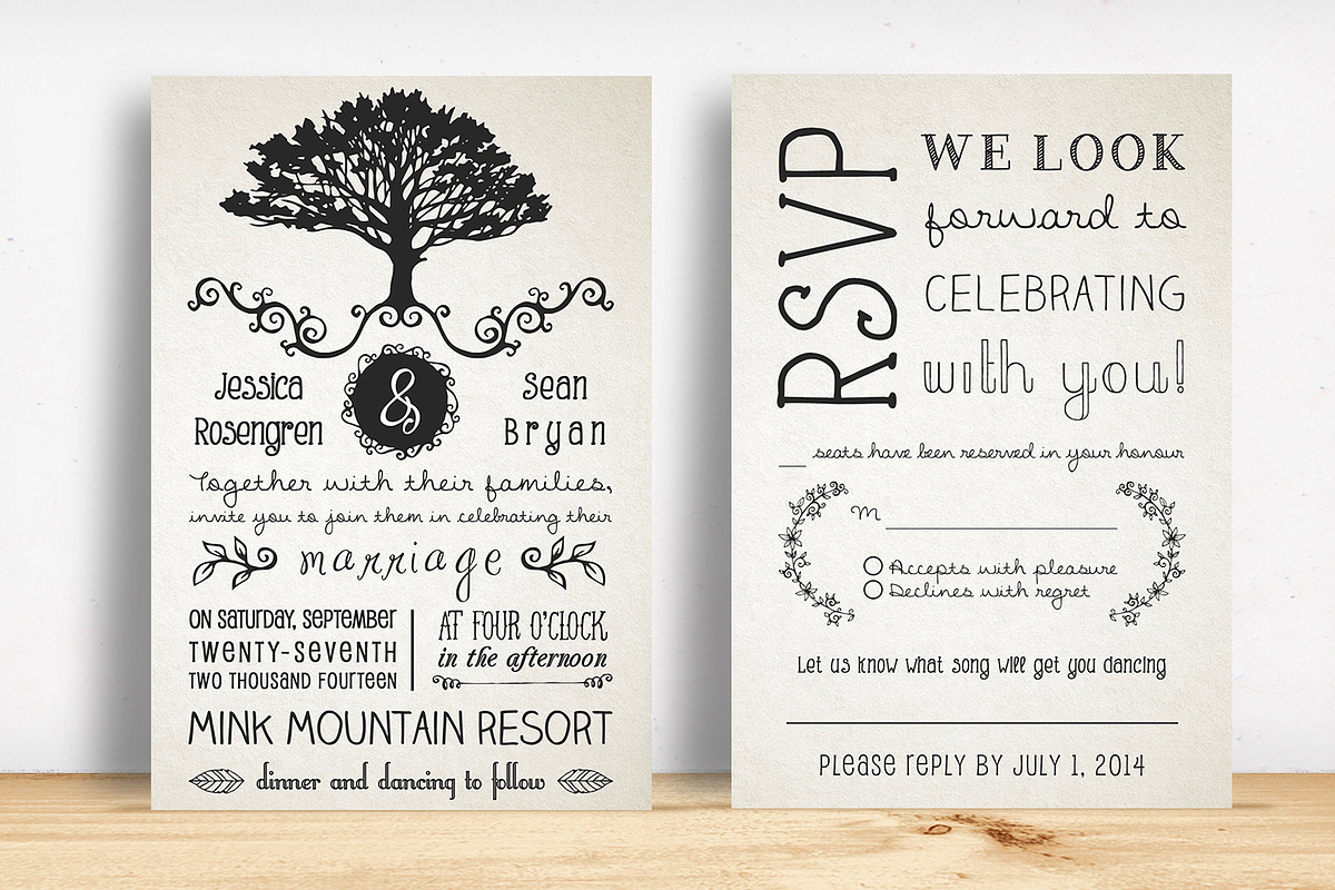 Rustic Wedding Invitation Pack, an Invitation Template by Knotted Design (Photo 3 of 4)