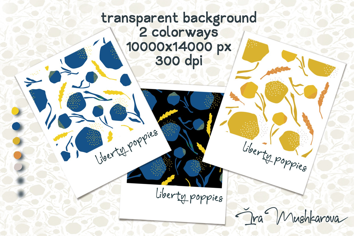 Liberty Poppy Seamless Pattern, a Pattern Graphic by Marta & Livonka (Photo 3 of 8)