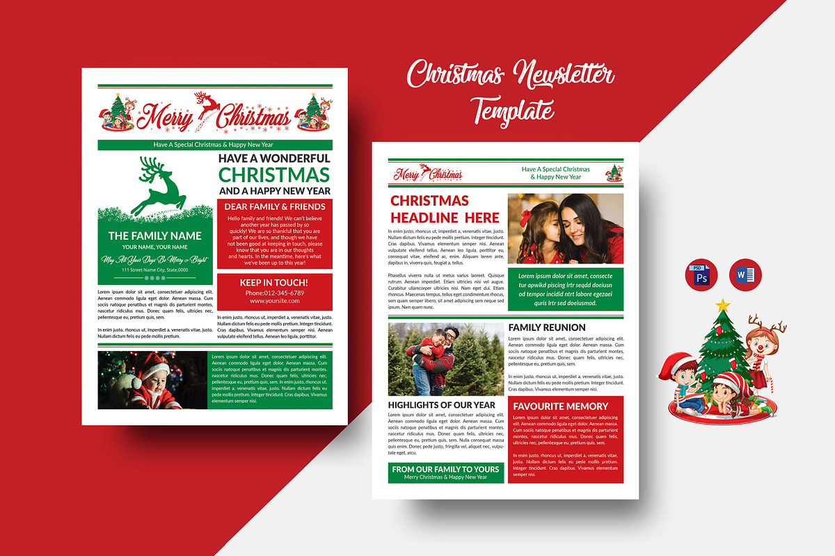 Christmas Newsletter Template, a Stationery Template by Ultimate Template Shop (Photo 1 of 5)