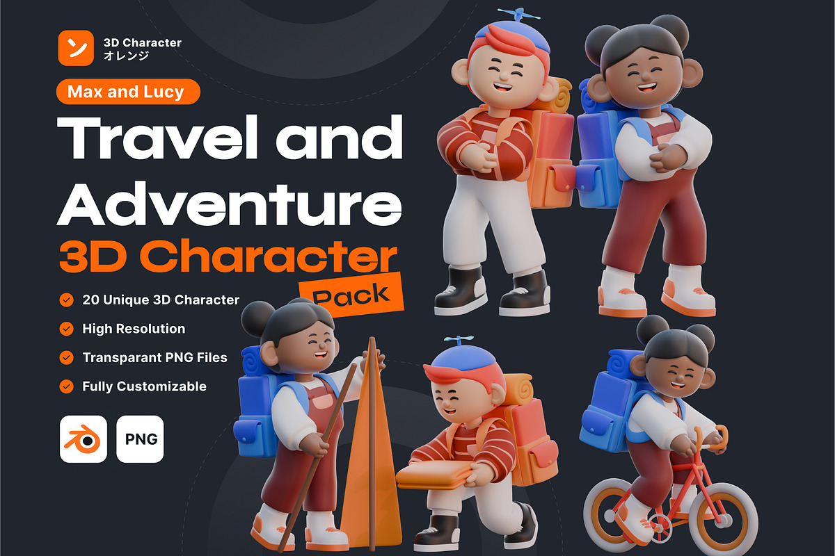 Travel and Adventure 3D Character, a Characters & Person 3D Model by orenjidesign (Photo 1 of 8)