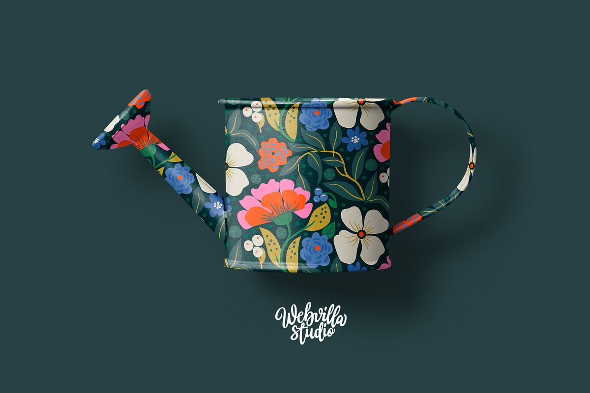 Folk Bloom Garden Pattern, a Pattern Graphic by Bloomart Studio (Photo 4 of 5)