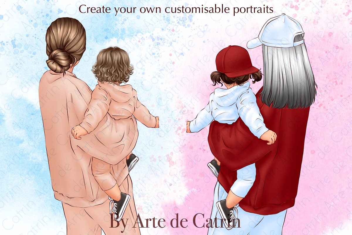 My Lovely Baby Clipart, Mom and Baby, a Person Illustration by ArtedeCatrin (Photo 6 of 10)