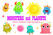 10 monsters 4 planets 3 patterns, an Animal Illustration by ChubbyBunny Art (Thumbnail 1 of 10)