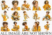 Summer Quirky Coffee Girl Clipart, an Illustration by Canvas Craft (Thumbnail 3 of 7)