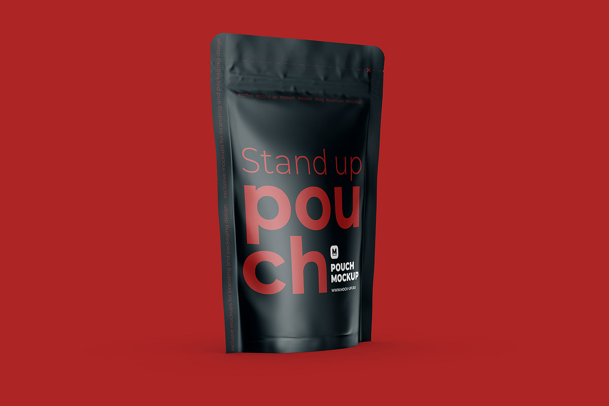 Stand Up Pouch Mockup Half Side view, a Cups & Container Mockup by easymock (Photo 8 of 12)
