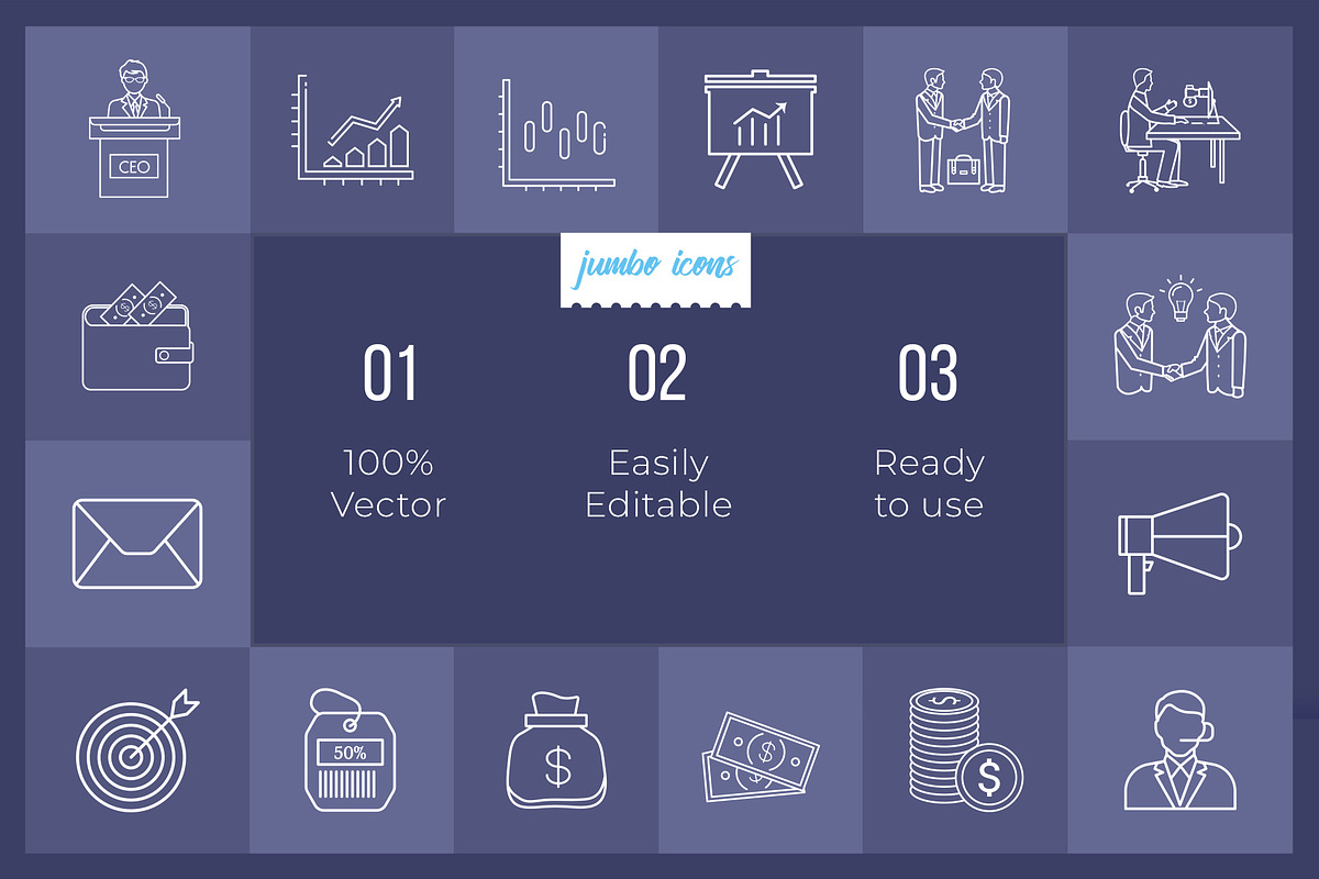 Business Line Vector Icons V2, an Outline Icon by Jumbo Icons (Photo 2 of 5)