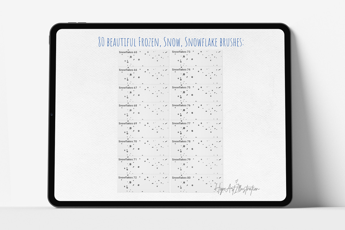 80 Procreate Winter Frost Brushes, a Brush Add-On by HopeArtIllustration (Photo 7 of 7)