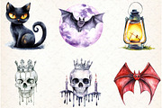 Spooky Halloween Clipart, an Illustration by Libby Wishes (Thumbnail 3 of 6)