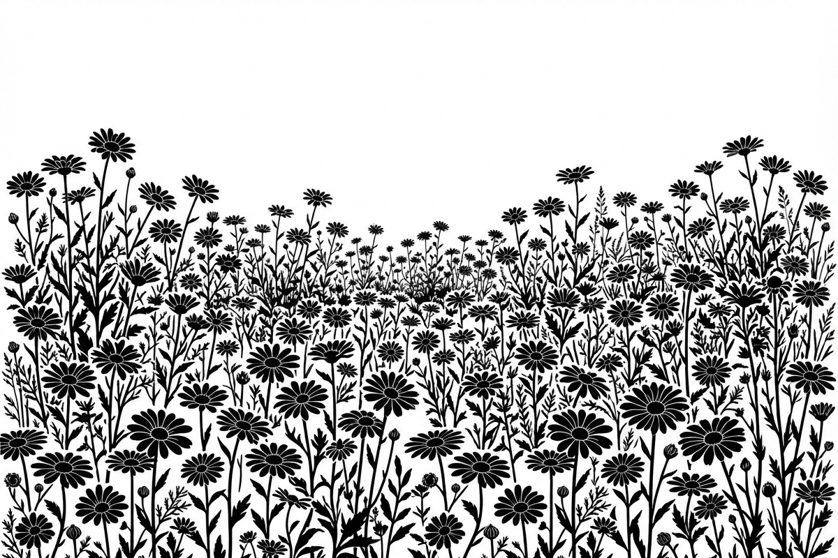 60 Daisy Flower Field Silhouette, a Seasonal Illustration by Amazin_art (Photo 7 of 28)