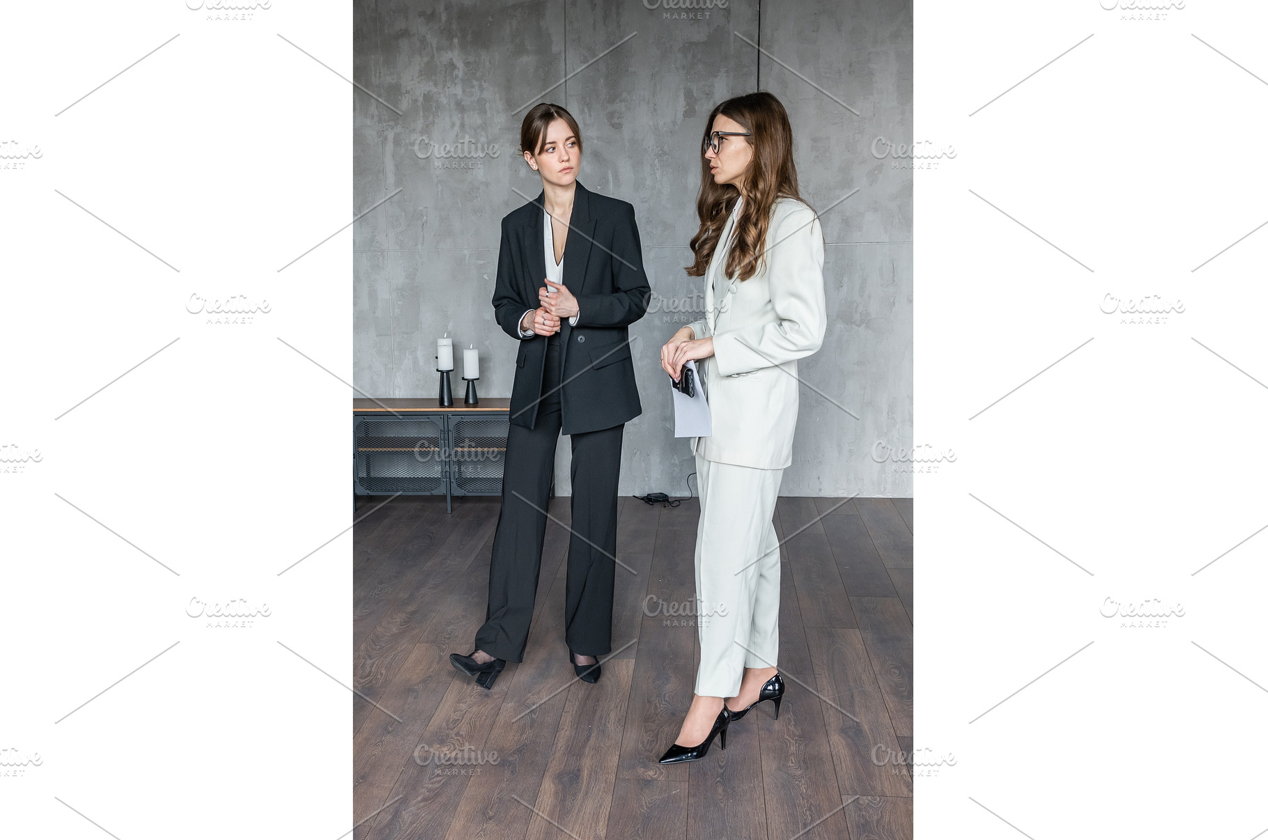 Two professional businesswomen in, a Business Photo by undrey