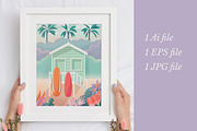 Beach House Illustration, an Illustration by Blue Lela Design (Thumbnail 2 of 3)