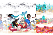 Ocean Paradise - watercolor mermaids, an Animal Illustration by Ekaterina Glazkova (Thumbnail 10 of 14)