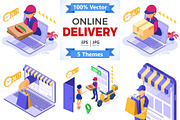 Online Internet Shopping Delivery, a Food Illustration by TAlex (Thumbnail 1 of 6)