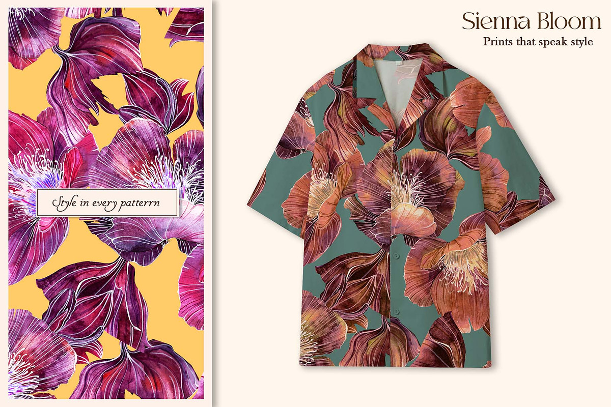 Sienna Bloom Pattern & Motifs, a Pattern Graphic by GND ART STUDIO (Photo 4 of 8)