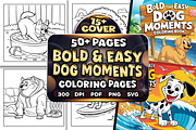 Bold Easy Dog Moments Coloring Pages, an Animal Illustration by Craftsbeefy (Thumbnail 1 of 4)