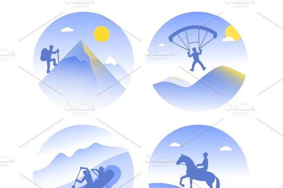 Mountain Tourism Icons
