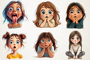 Cute Girl with Emotion Clipart, an Illustration by RobertsArt (Thumbnail 2 of 7)