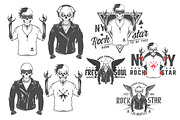 Set of prints for T-Shirts Rock Star, a Background Graphic by Hadanello88 (Thumbnail 3 of 3)