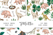 Watercolor Dinosaur Patterns PNG, a Pattern Graphic by PatternPalette (Thumbnail 11 of 11)