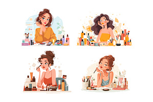 Cosmetic products cartoon vector set, an Object Illustration by Onyx