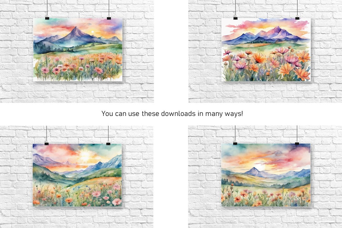 Watercolor Mountain Landscapes Set 3, a Decorative Illustration by Kat's Artful Creations (Photo 2 of 21)