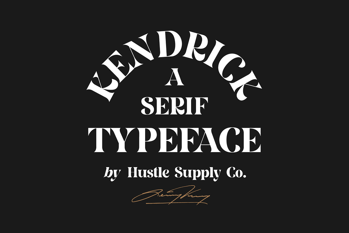 Kendrick Serif, a Serif Font by Hustle Supply Co. (Photo 1 of 7)