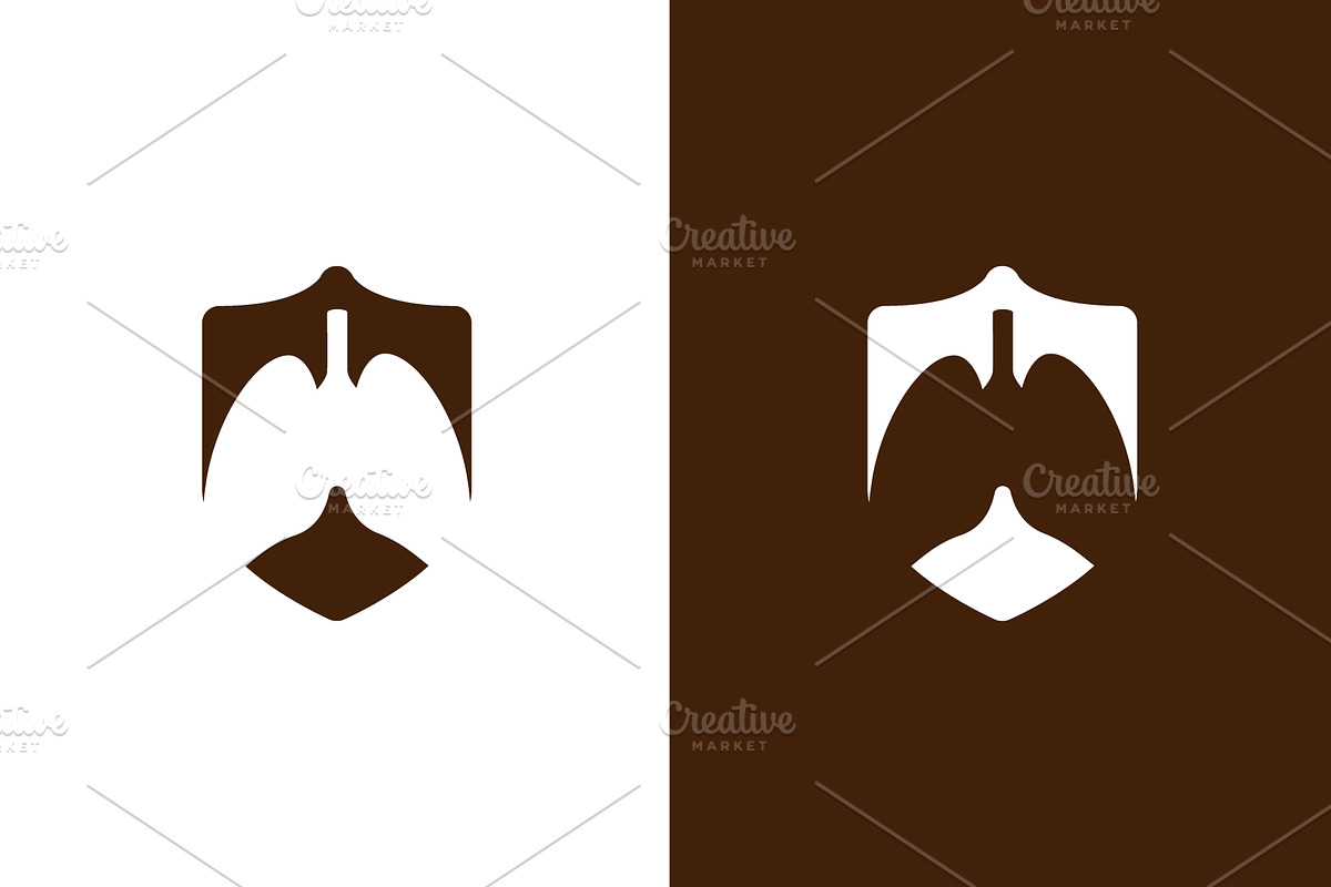 Lungs and shield logo combination, a Healthcare Illustration by GraphiShop