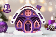 Cute Houses Bundle | 3D Layered SVG, a Decorative Illustration by pixaroma (Thumbnail 4 of 8)