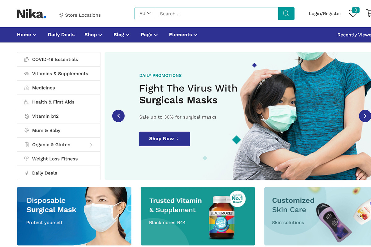 Medical Elementor WooCommerce Theme, a WordPress Template by UInstrument (Photo 8 of 9)