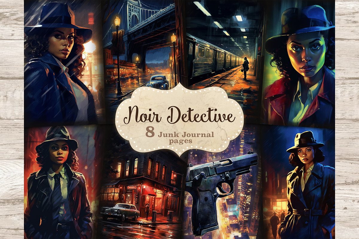 Noire Detective Ephemera | Art Noir, a Person Illustration by GlamArtZhanna (Photo 1 of 9)