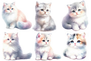 Watercolor Cat clipart, an Illustration by Designworld (Thumbnail 3 of 6)