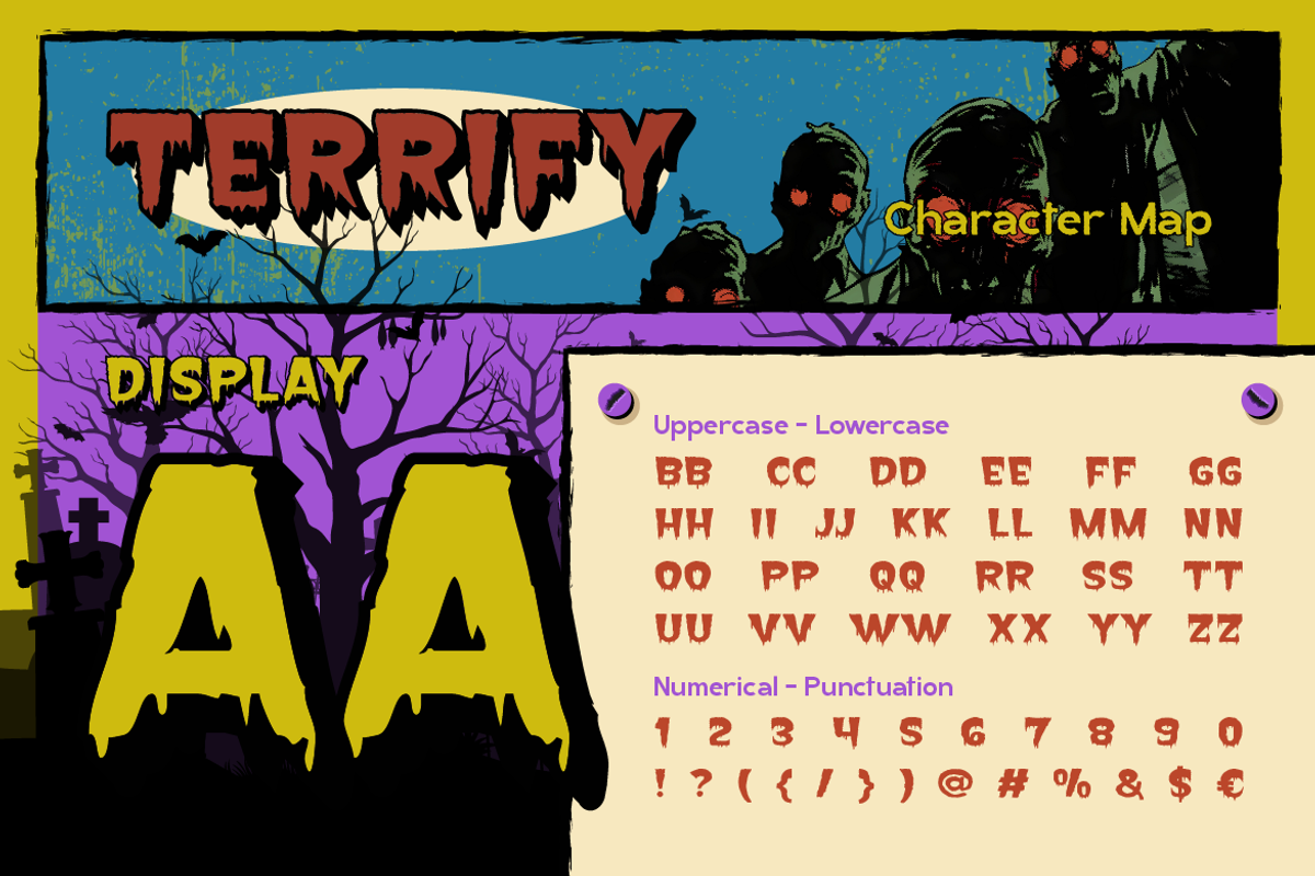 Terrify, a Sans Serif Font by Burntilldead (Photo 2 of 12)