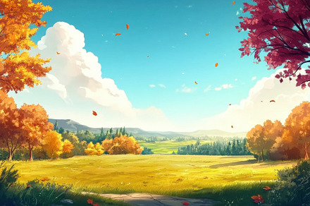 Colorful autumn landscape with vibra, a Photo by Iftikhar Alam