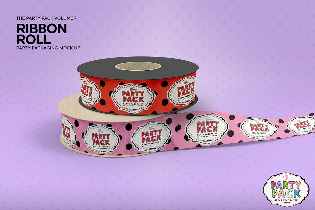 Satin Ribbon Roll Mockup, a Packaging Mockup by INCDesign (Photo 3 of 6)