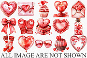 Watercolor Valentine's Day Clipart, an Illustration by Canvas Craft (Thumbnail 3 of 6)