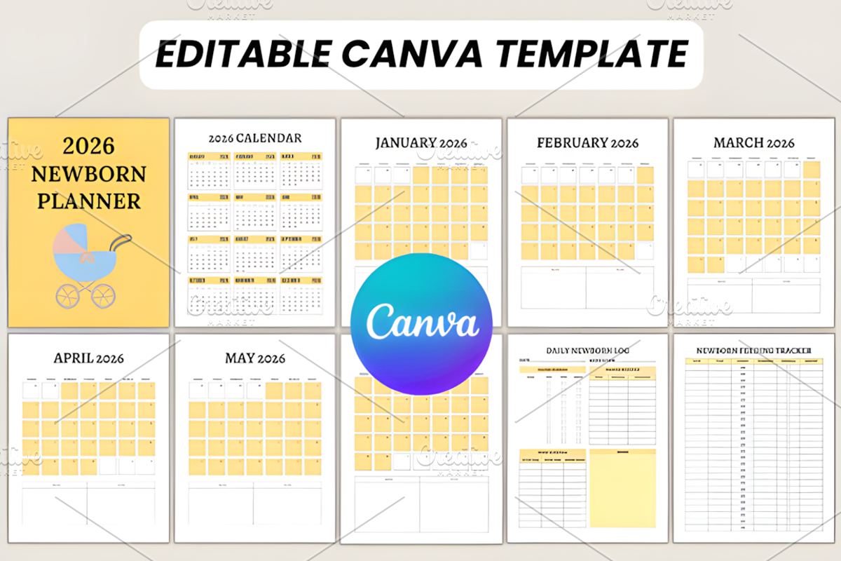 2026 Newborn Planner Canva Template, a Marketing Template by Ink Gallery (Photo 2 of 10)