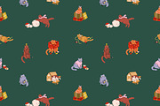 Christmas cats seamless patterns, a Pattern Graphic by Good Studio (Thumbnail 8 of 18)