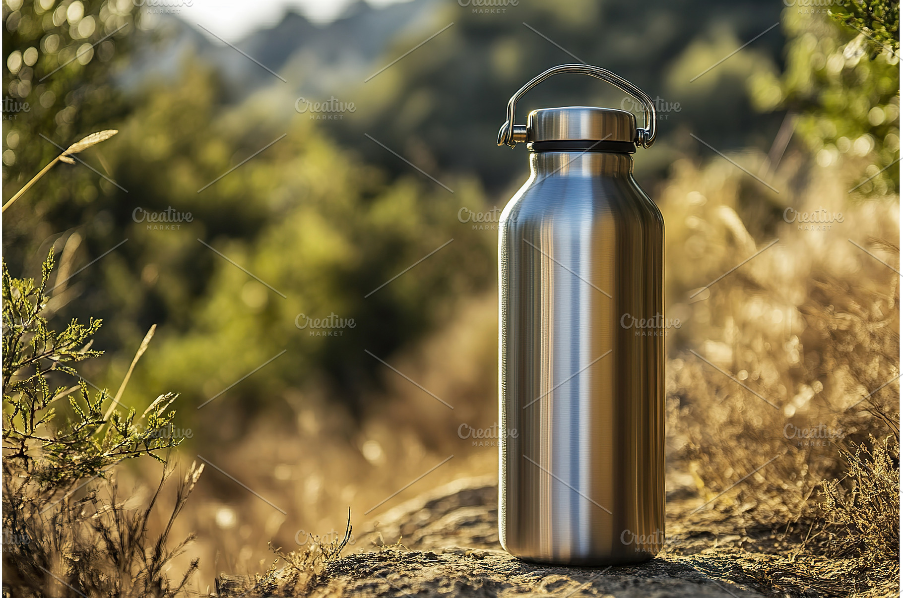 Durable stainless steel water bottle, a Nature Photo by Lermont51