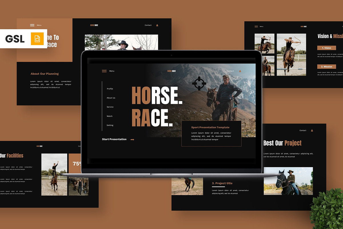 Horse Race - Sport Google Slide