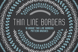 10 Thin Line Borders Pattern Brushes